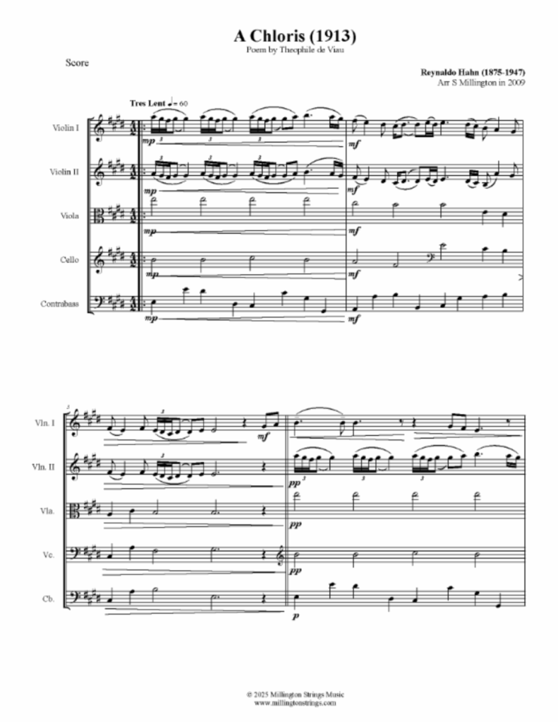 Publishing Music Score: À Chloris