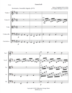 Publishing Music Score: Canon in D